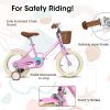 A14116 Ecarpat Kids'Bike Girls Bike 14 Inch Wheels,1-Speed Child Bicycles For 2-4 Years,With Removable Training Wheels Baby Toys,Front V Brake