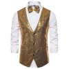 Men's Sequin Vest Shiny Suit Vest V-neck Party Dress