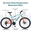 26 inch Mountain Bike 21-Speed Dual Suspension Aluminum Alloy Frame For Men and Women's Bike