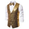 Men's Sequin Vest Shiny Suit Vest V-neck Party Dress