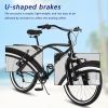 Multifunction 26 Inch 7 Speed Bike, Steel Frame, Upright Comfortable Seat, U-brake, Multi-function Rear Rack, Multicolor