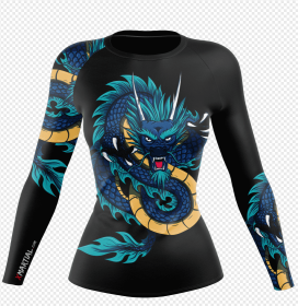 WOMEN BLUE DRAGON LONGSLEEVE - XMARTIAL (Option: M)
